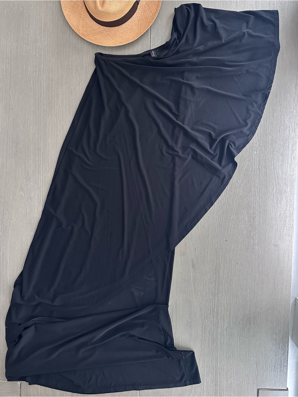 Women’s One-Shoulder Long Black Ruffle Dress – Flowing Silhouette